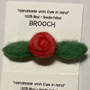 Rose, needle-felted 100% wool brooch, 2.5” Handcrafted
